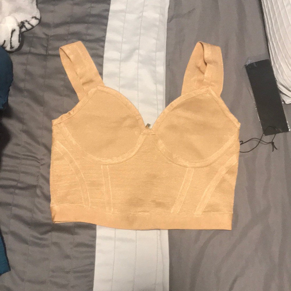 Tan color bandage crop top